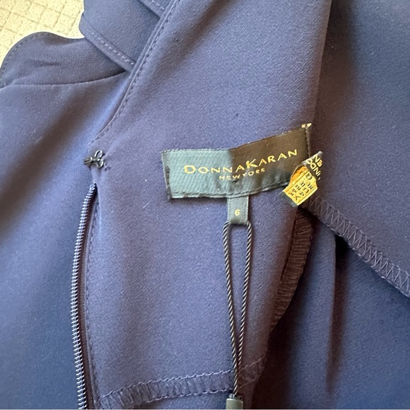 Donna Karan New York NWT Cap Sleeve Dress Above Knee Party Sheath Size 6 Blue - Picture 11 of 16